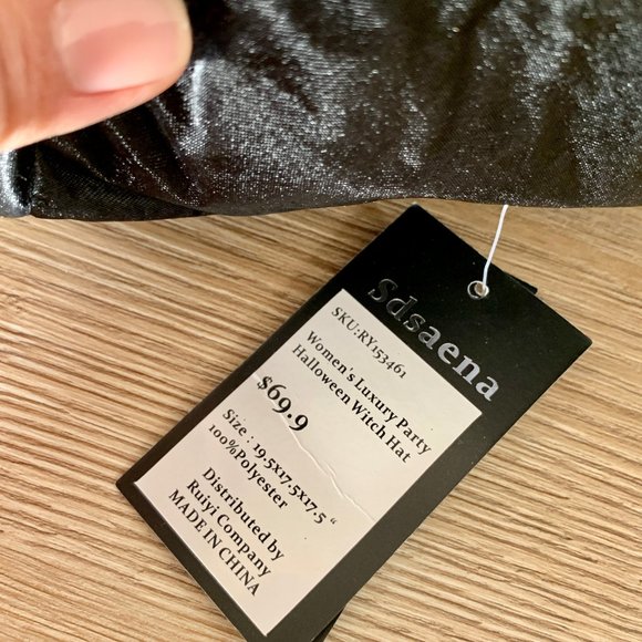 Sdsaena Deluxe High Halloween Witch Hat - Black - Picture 10 of 11